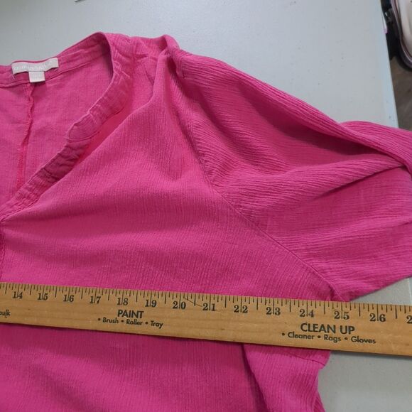 Woman Within pink 2x 26/28 V Neck Top Plus Lightweight Flowy Soft Plus Size - Picture 3 of 6